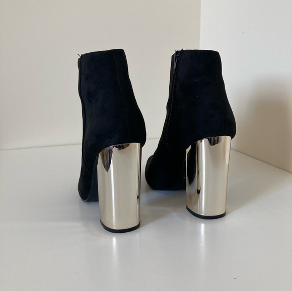 Charlotte Russe Black Velvet Mirror heel High-Heeled Booties size 6 - Picture 4 of 10